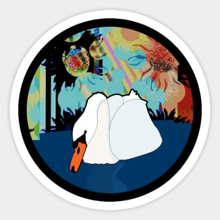 White Swan Sticker